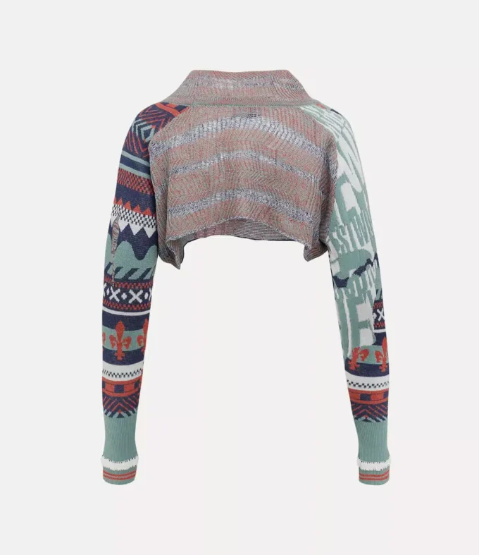 Broken Fair Isle Cropped Top